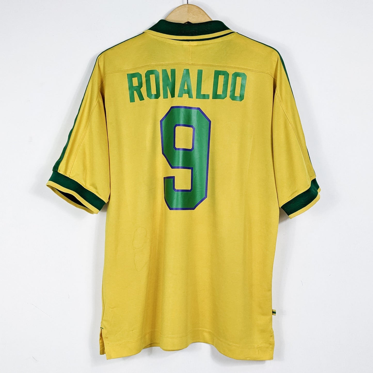 Authentic Brazil 1997-98 Home - Ronaldo #9 Size L