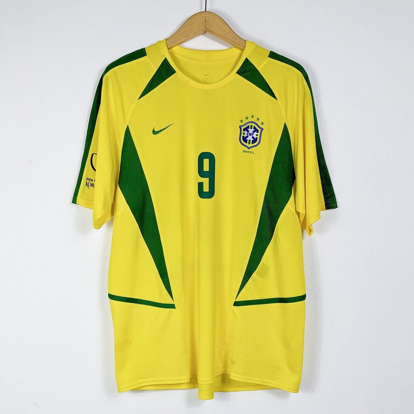 Authentic Brazil 2002 Home - Ronaldo #9 Size M fit L