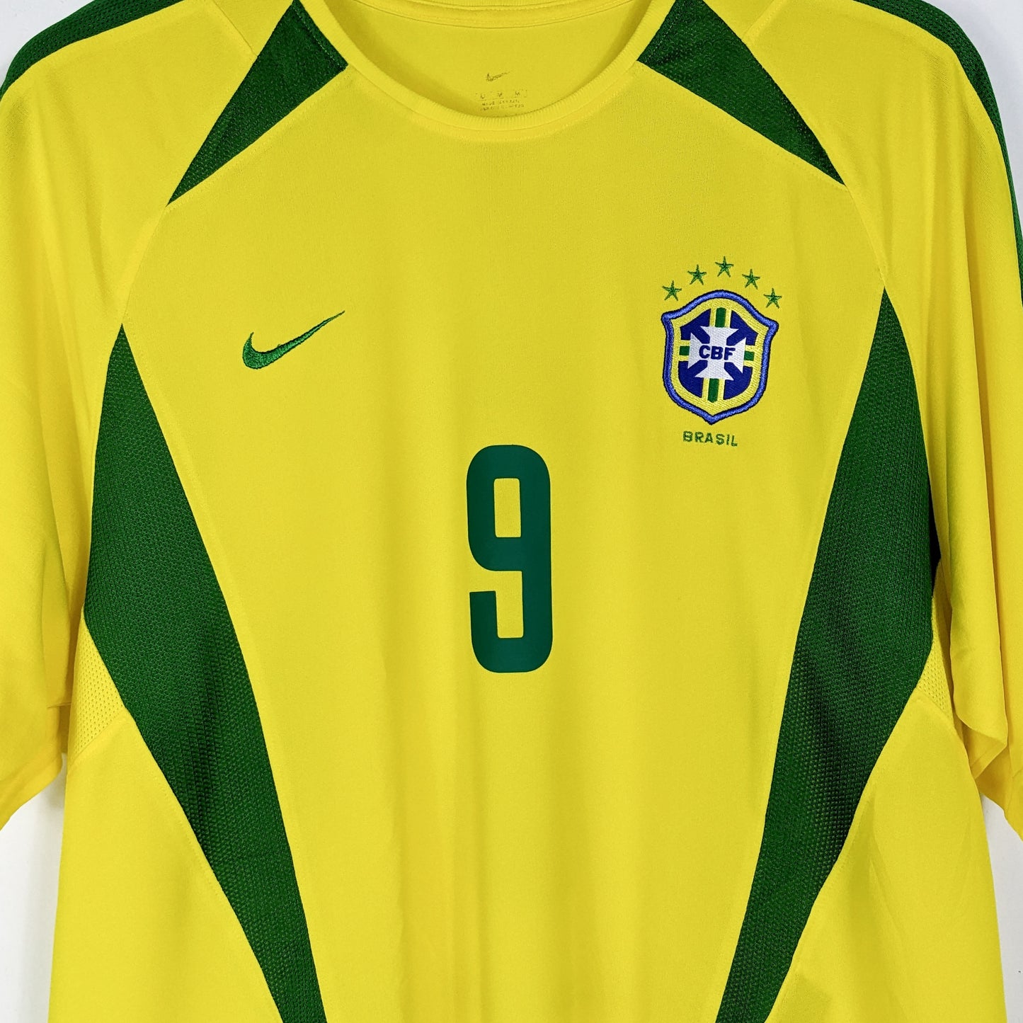 Authentic Brazil 2002 Home - Ronaldo #9 Size M fit L