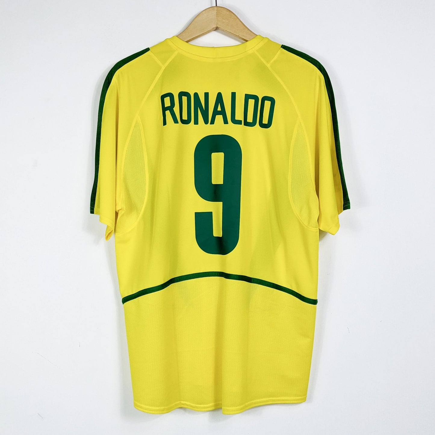 Authentic Brazil 2002 Home - Ronaldo #9 Size M fit L