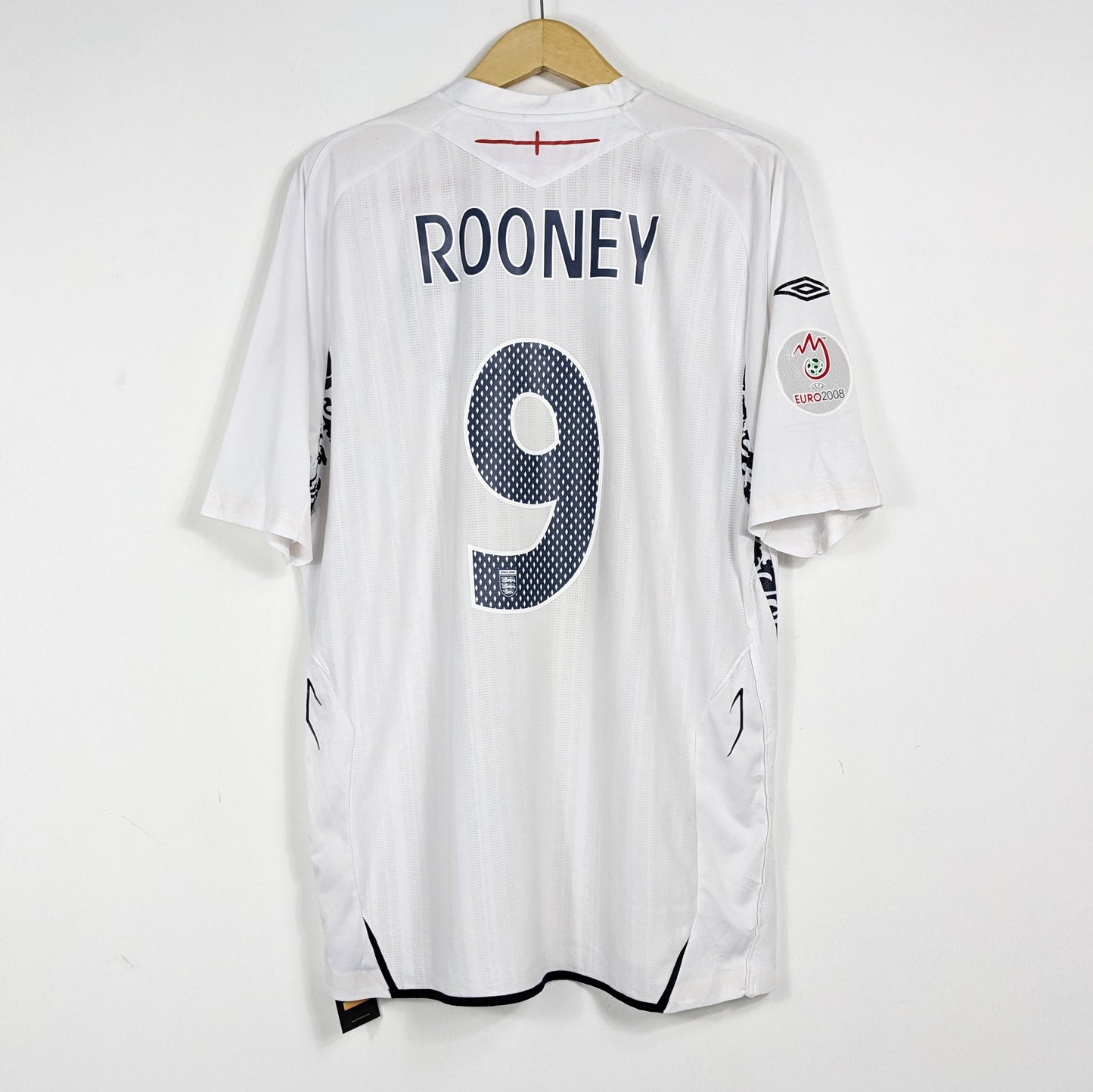 Authentic England 2008 Home - Rooney #9 Size XL (Euro)