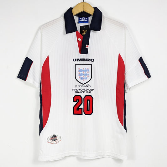 Authentic England 1998 Home - Owen #20 Size M