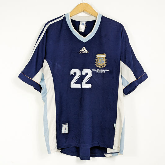 Authentic Argentina 1998 Away - Zanetti #22 Size L