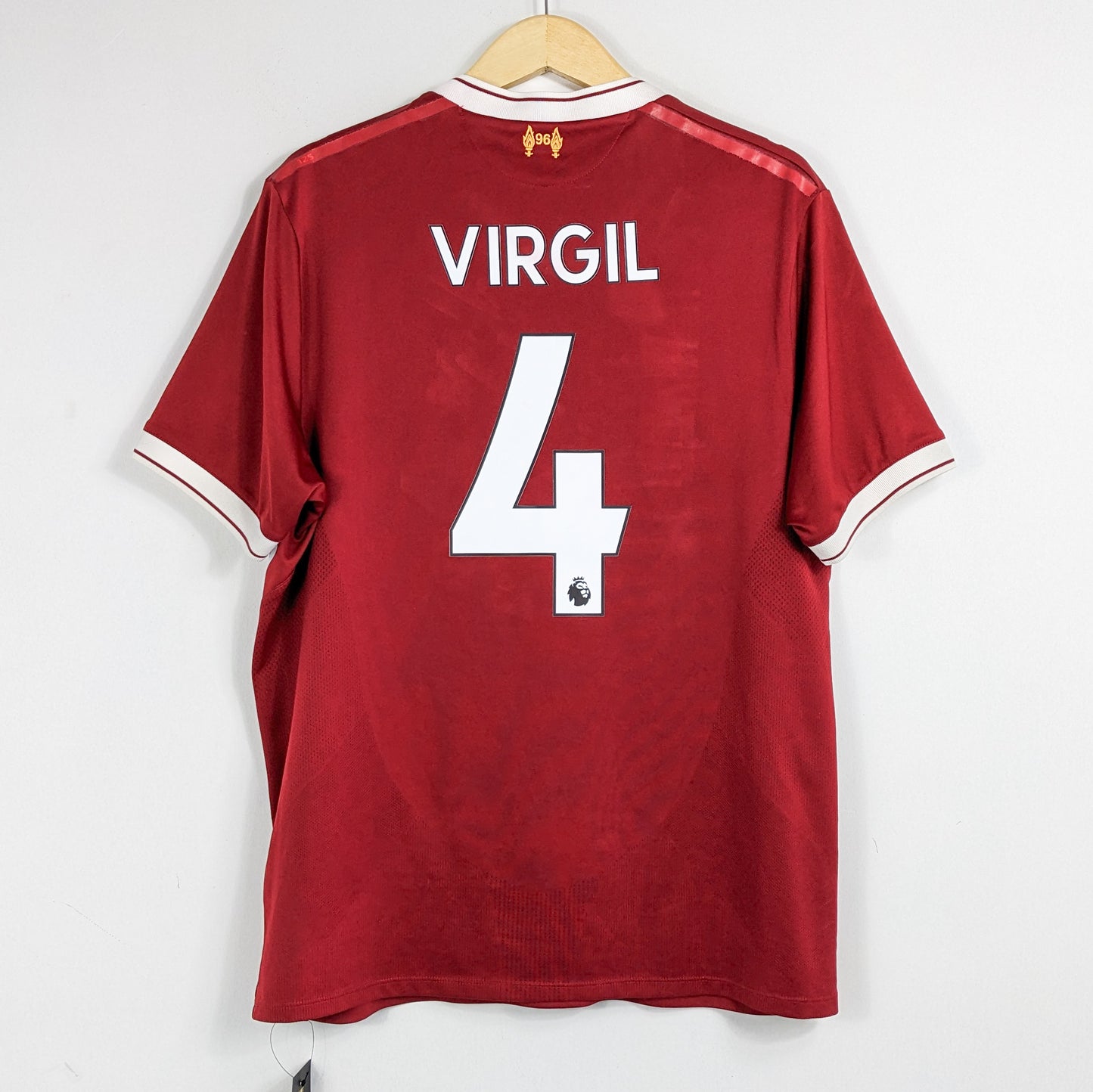 Authentic Liverpool 2017/18 Home - Virgil #4 Size L