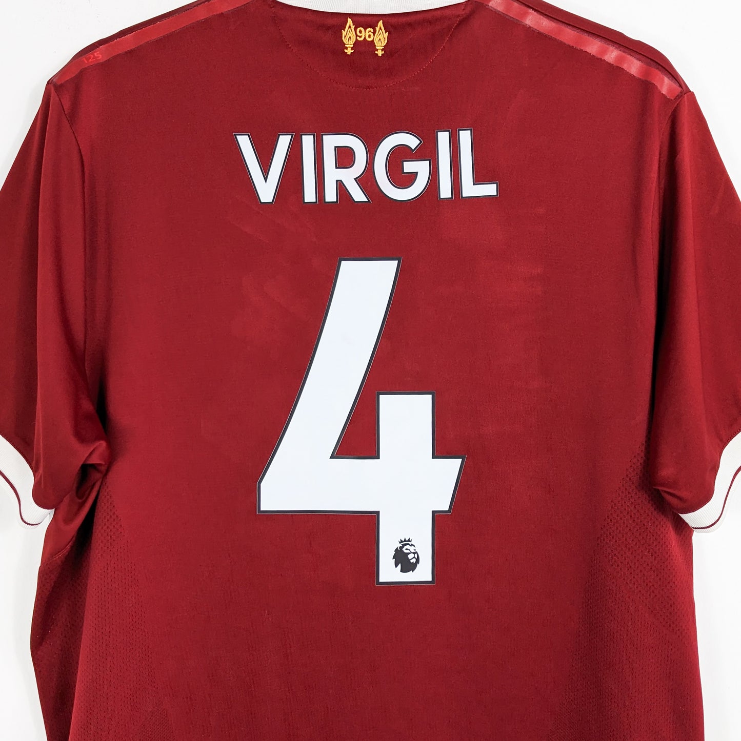 Authentic Liverpool 2017/18 Home - Virgil #4 Size L