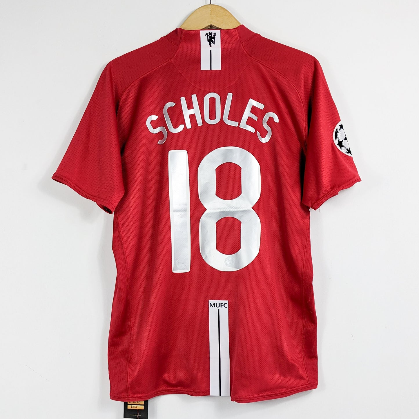 Authentic Manchester United 2007/08 Home - Scholes #18 Size L