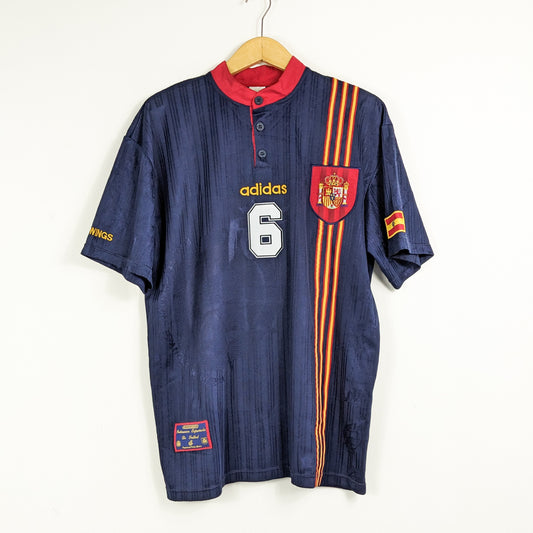 Authentic Spain 1996 Away - R.Hierro #6 Size L fit XL