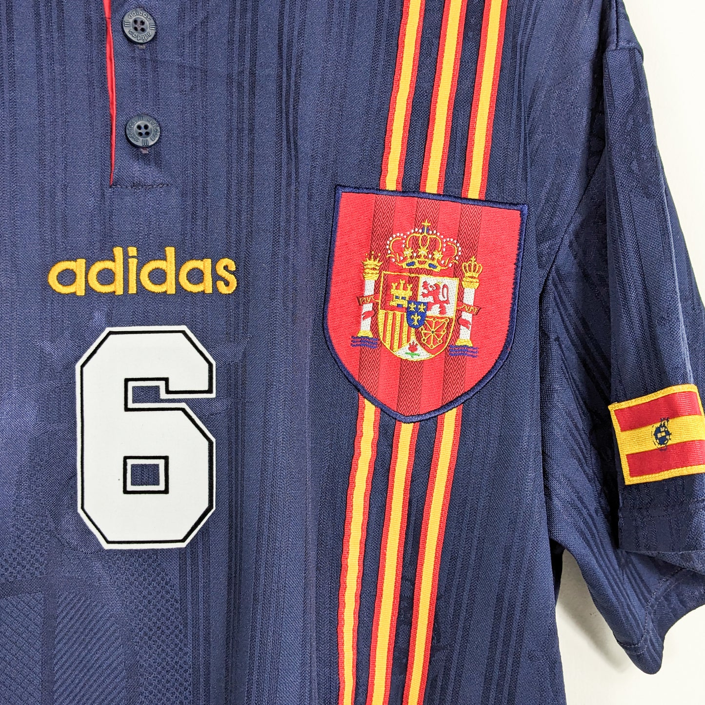 Authentic Spain 1996 Away - R.Hierro #6 Size L fit XL