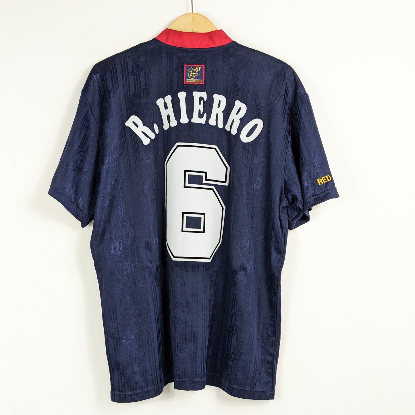 Authentic Spain 1996 Away - R.Hierro #6 Size L fit XL