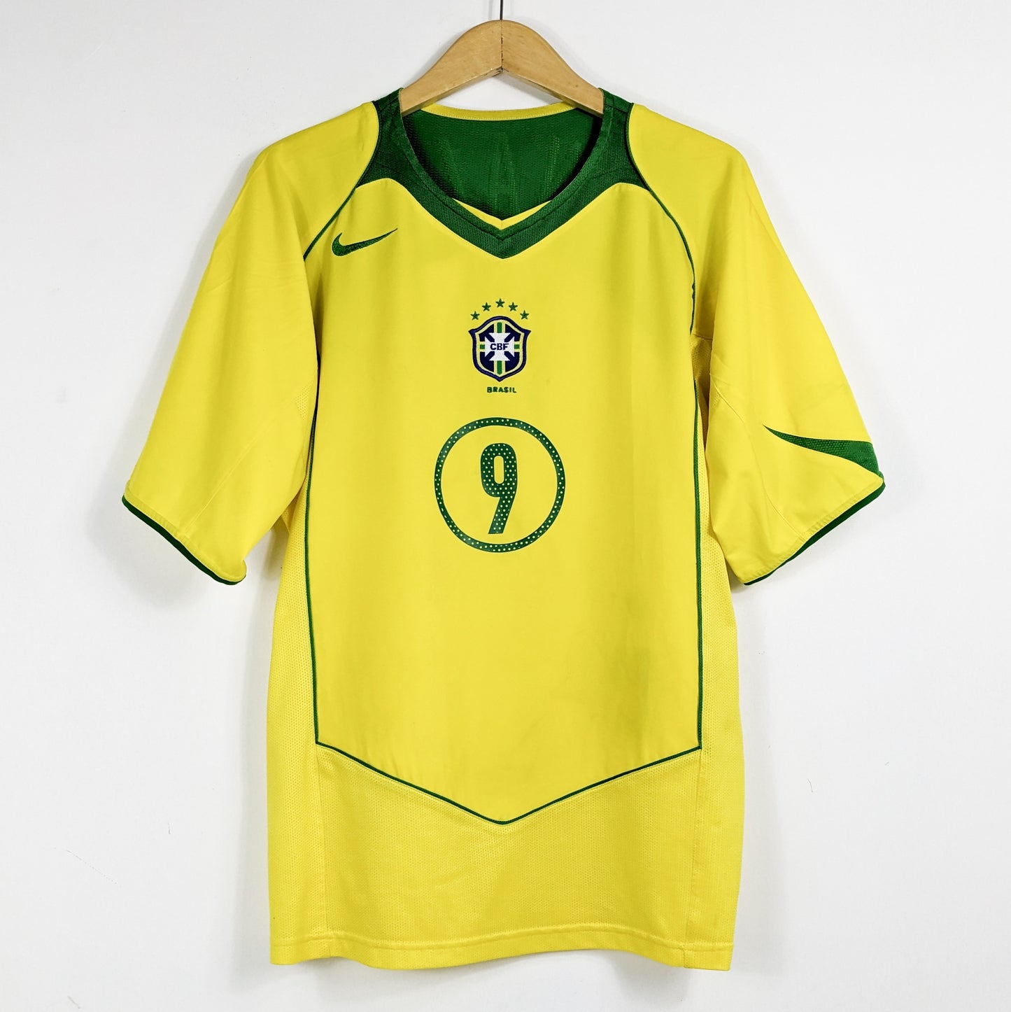 Authentic Brazil 2004 Home - Ronaldo #9 Size L