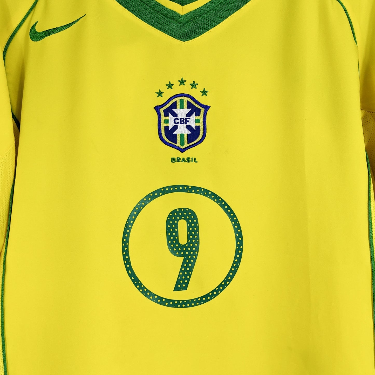 Authentic Brazil 2004 Home - Ronaldo #9 Size L