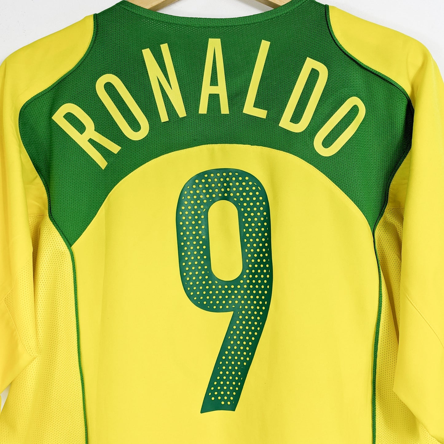 Authentic Brazil 2004 Home - Ronaldo #9 Size L