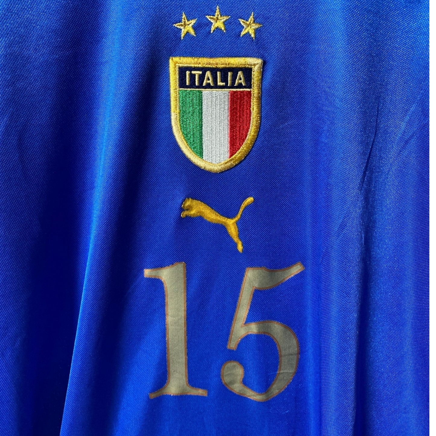 Authentic Italy 2004/06 Home  - G. Favalli #15 Size XL (Match Issue) (Long Sleeve)