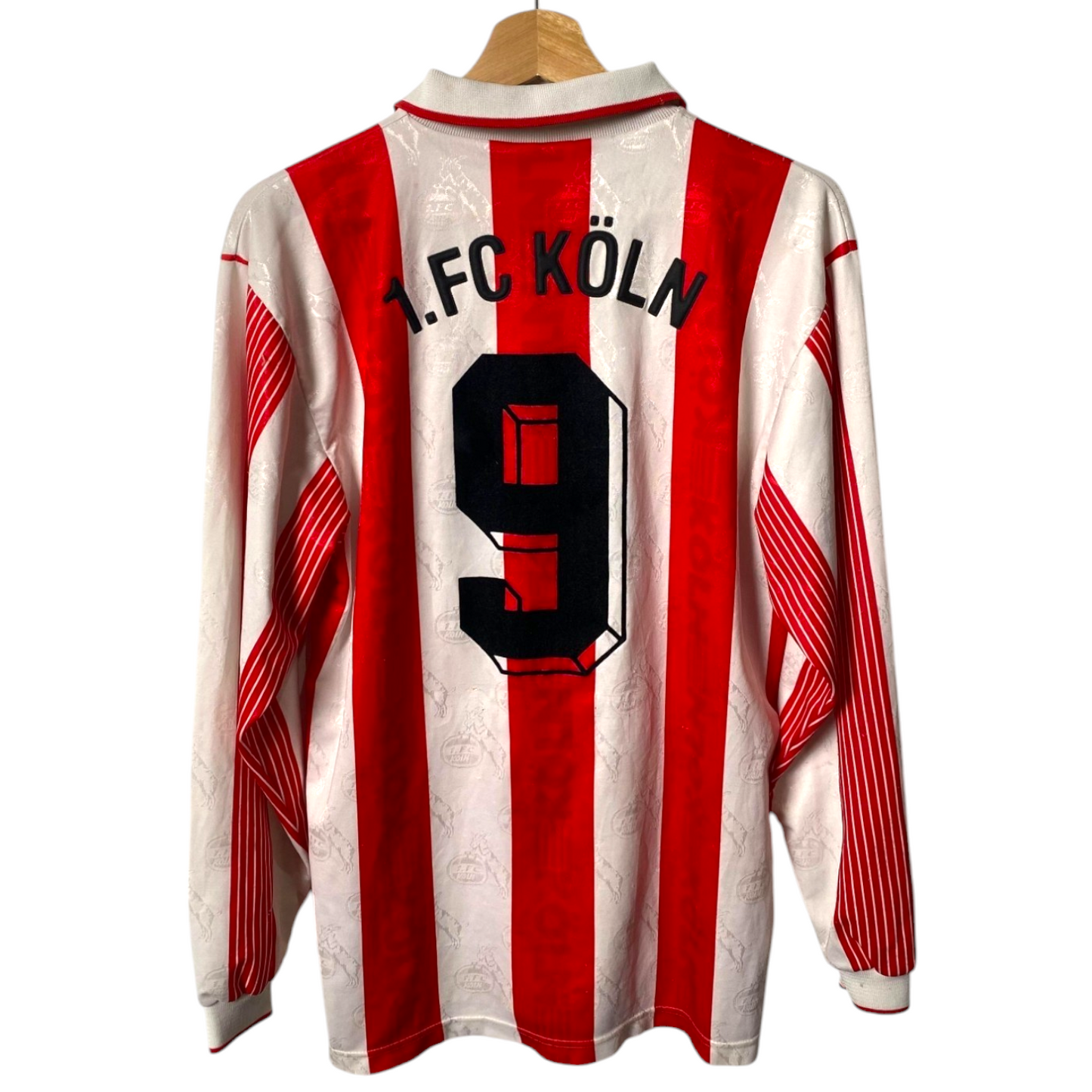 Authentic FC Koln 1995/96 Home - Toni Polster #9 Size S (Long Sleeve)