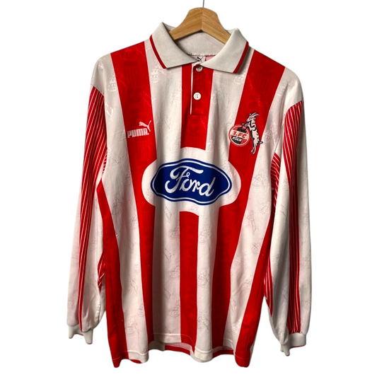 Authentic FC Koln 1995/96 Home - Toni Polster #9 Size S (Long Sleeve)