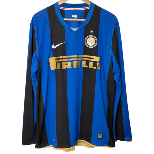 Authentic Inter 2008/09 Home - Ibrahimovic #8 Size XL ( Long sleeve)