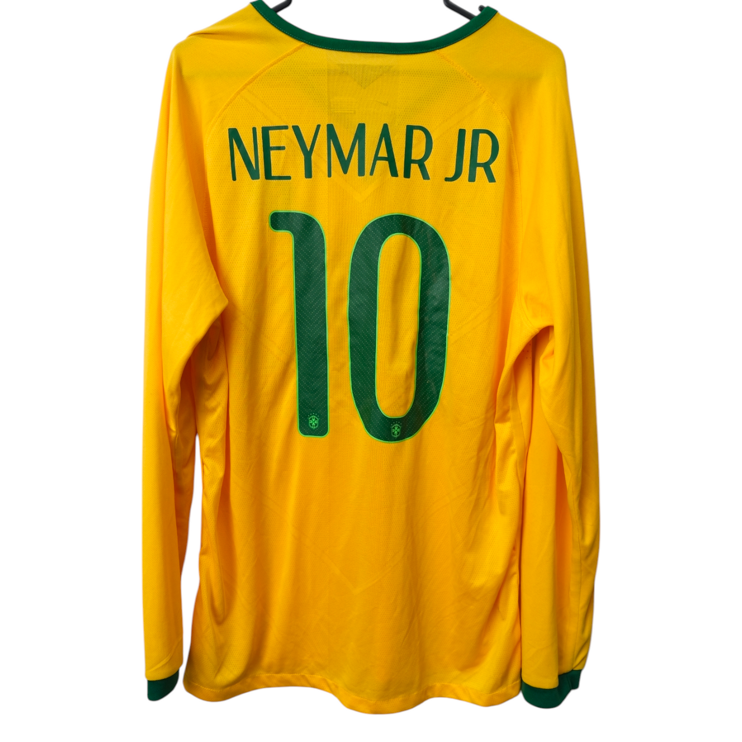Original Brazil 2014 Home - Neymar #10 Size L fit M (Player Issue) (Long sleeve)