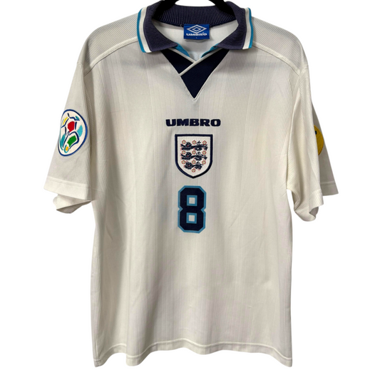 Original England 1996 Home - Gascoigne #8 Size L