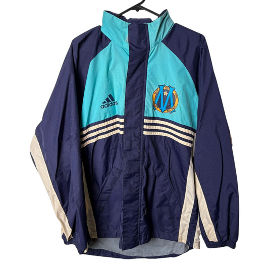 Original Olympique Marseille 1999/00 Hooded Rain Jacket - Size M