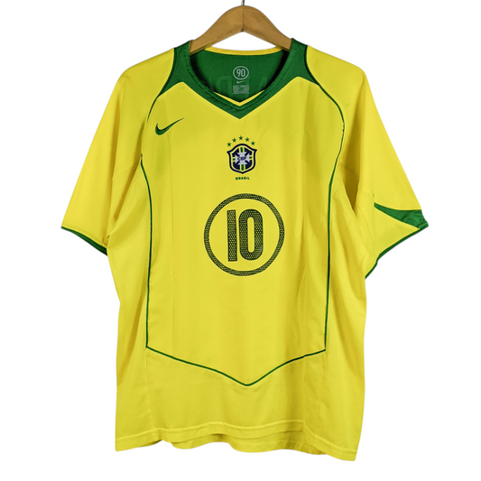 Original Brazil 2004 Home - Ronaldinho #10 Size M