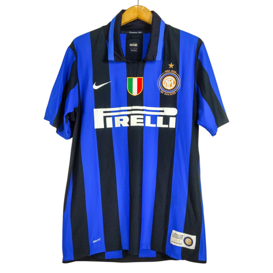 Original Inter Milan 2007/08 Centenary Home - Adriano #10 Size L