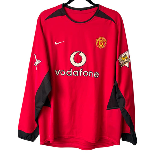 Original Manchester United 2002/04 Home - Ronaldo #7 Size L (Long Sleeve)