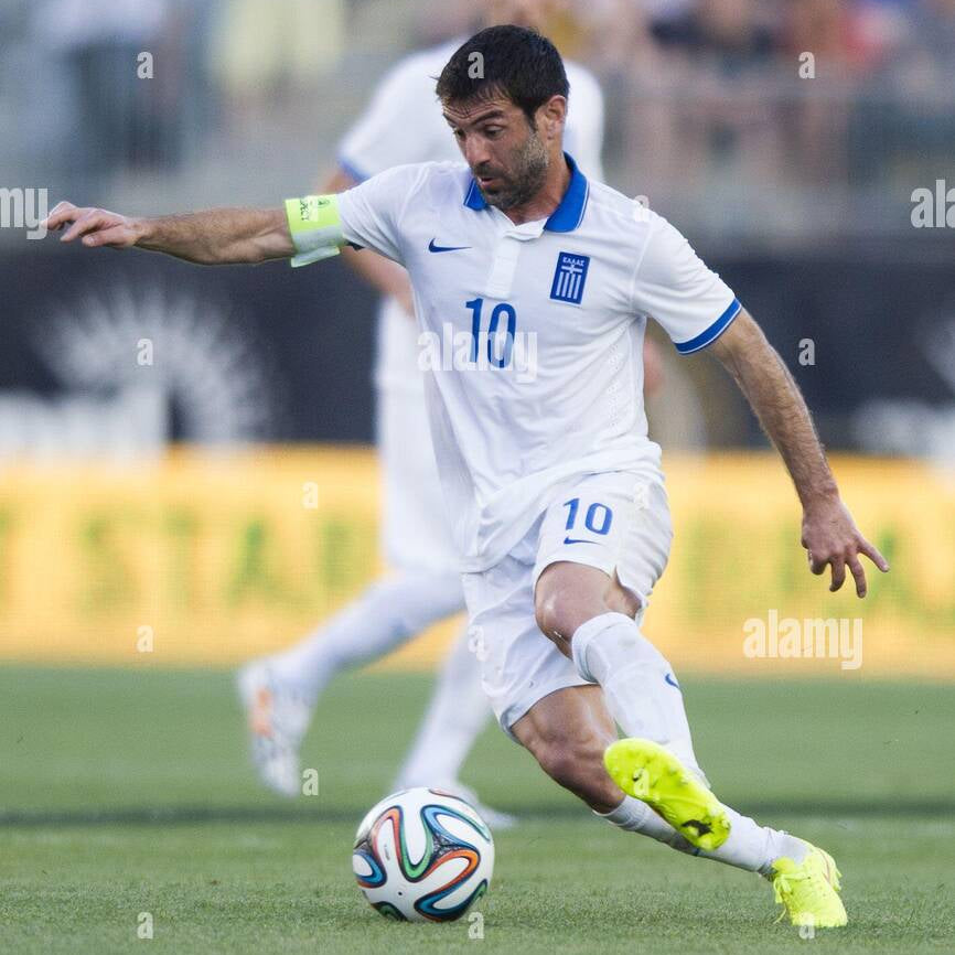 Original Greece 2014 Home - Karagounis #10 Size S (Matchworn)