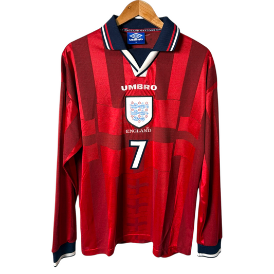 Original England 1998 Away - Beckham #7 Size M (Long sleeve)
