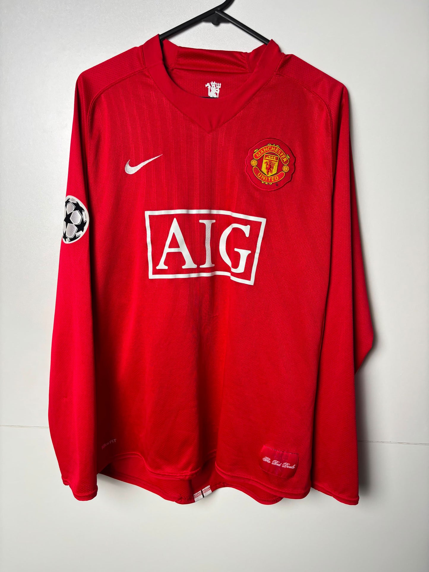 Original Manchester United 2007/08 Home - Ronaldo #7 Size L (Long Sleeve)