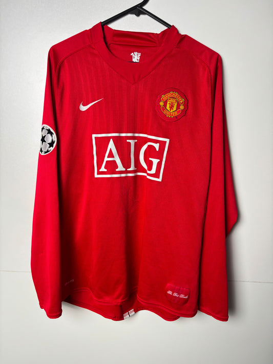 Original Manchester United 2007/08 Home - Ronaldo #7 Size L (Long Sleeve)