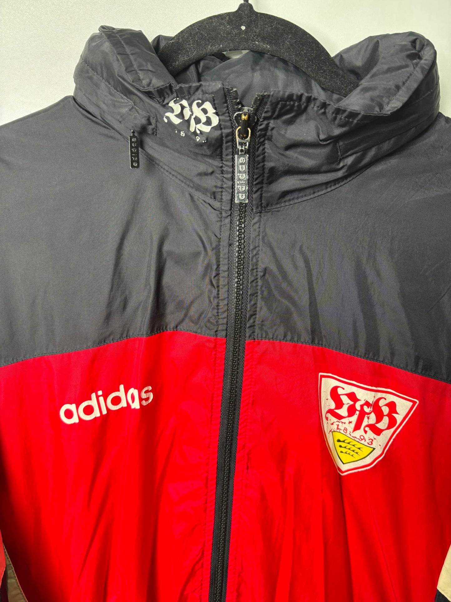 Original VFB Stuttgart 1996/97 Hooded Training Jacket - Size L fit XL